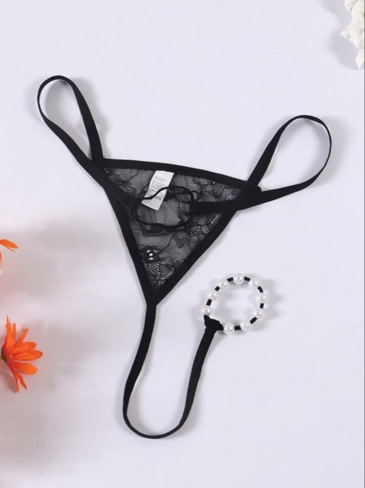 MAD-MEN  Sexy-O Shaped Ring thong A-Line Erotic See-Through Hollow Lace Underwear